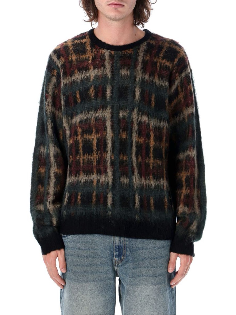 Dime Dime Black Plaid Mohair Knit Sweater